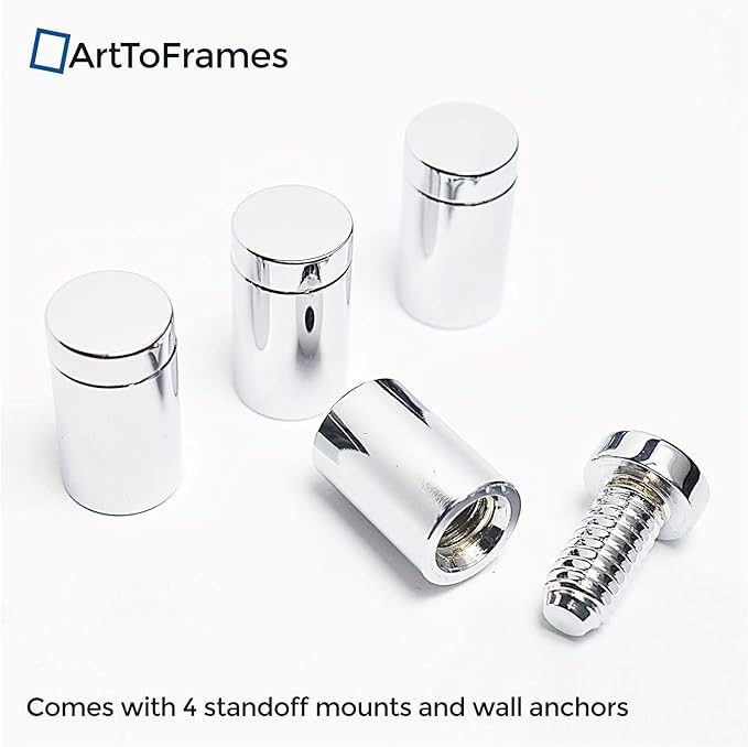 ArtToFrames Floating Acrylic Frame for Pictures Up To 12x16 inches (Full Frame is 16x20) with 13x19mm Polished Chrome Acrylic Standoff Hardware, Acrylic-109-12x16-69 Made in The USA