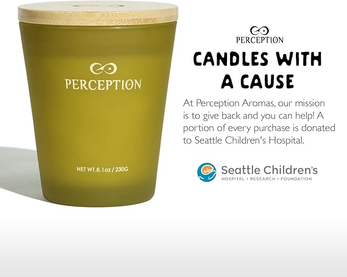 PERCEPTION AROMAS Luxury Scented Candle | Bamboo Jasmine | Hand Poured Soy Wax Candle with Gift Box | Elegant Fragrances | 50 Hour Burn Time (8.1 oz)