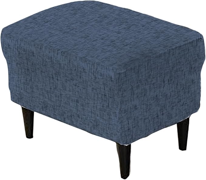 KRFOONN Stretch Ottoman Cover Slipcovers Rectangle Fit Length 39"-47" Footrest Stool Covers Printed Ottoman Cover for Foot Stool Furniture Protector with Non Slip Elastic Bottom, Color 02