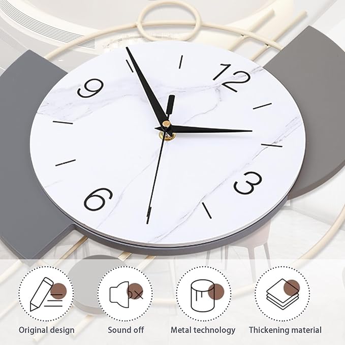 Decorative Silent Quartz Wall Clock with Pendulum, Large for Living Room, Kitchen, Bathroom, Bedroom - 13x21.65in(Beige)