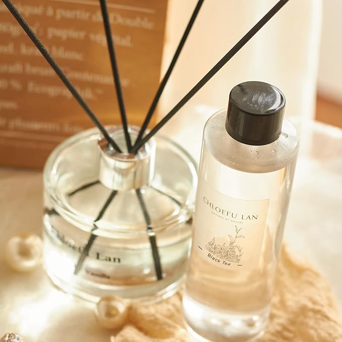 Chloefu LAN Hotel Scented Oil Diffuser Refill 200ml/6.76 fl oz Natural Essential Scented Oil - Best for Aromatherapy, SPA and Home, 0% Alcohol, Unique Blend to Promote Sleep & Relieve Stress