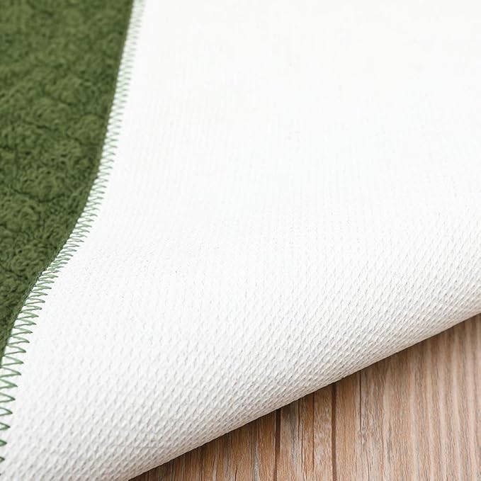 COSY HOMEER 27X18 Inch Anti Fatigue Kitchen Rug Mats are Made of 100% Polypropylene Half Round Rug Cushion Specialized in Anti Slippery and Machine Washable (Green 1pcs) …