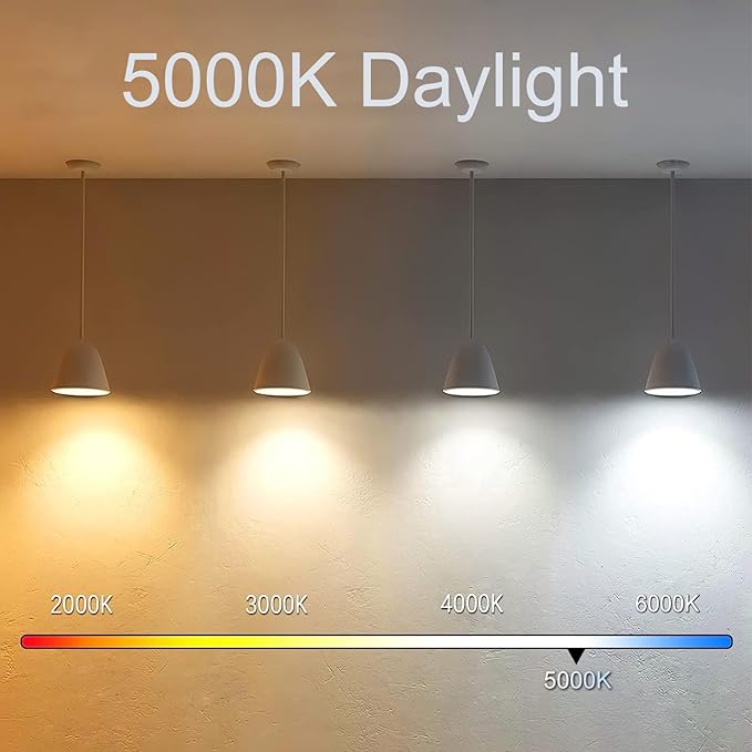 7.3 Inch E26 Led Bulb 6W Dimmable, 5000K Daylight Edison Bulbs 800LM, Equal 80 Watt Tubular T10 T9 Long Clear Glass Light Bulb for Rustic Pendant Industrial Pipe Wall Sconces - 4Pack
