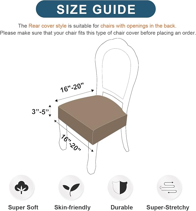 Genina Waterproof Seat Covers for Chairs Seat Covers for Dining Room Chair Slipcovers Kitchen Chair Covers Dining Chair Covers