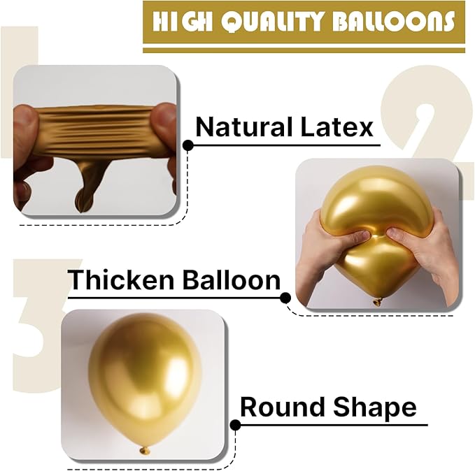 PartyWoo Metallic Gold Balloons, 85 pcs Gold Metallic Balloons Different Sizes Pack of 18 Inch 12 Inch 10 Inch 5 Inch Gold Balloons for Balloon Garland or Balloon Arch as Party Decorations, Gold-G101