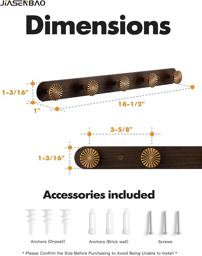 1 Pack Coat Rack Wall Mounted Antique Brass Wood Towel Hooks for Bathrooms Wall Hooks for Hanging Robe Coat Hooks Kitchen Decorative Heavy Duty Zinc Alloy