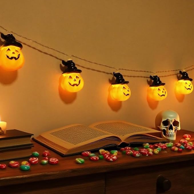 Halloween Lights Battery Operated 20 LED Pumpkin String Lights Outdoor Indoor Decoration,Garden, Gate, Yard, Halloween Decoration