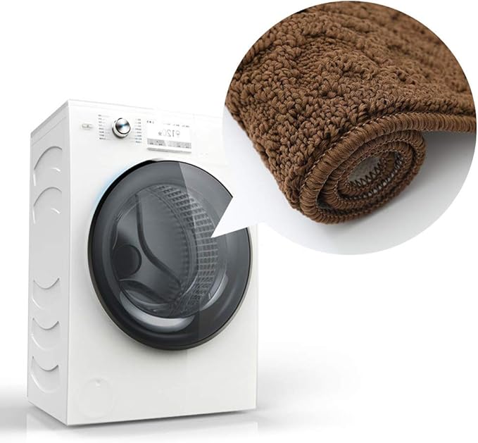 COSY HOMEER 27X18 Inch Anti Fatigue Kitchen Rug Mats are Made of 100% Polypropylene Half Round Rug Cushion Specialized in Anti Slippery and Machine Washable (Brown 1 pc) …