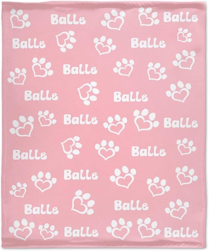 Custom Dog Blankets with Pictures - Custom Name Blanket for Pets - Lightweight All-Season 50"x40" for Kids