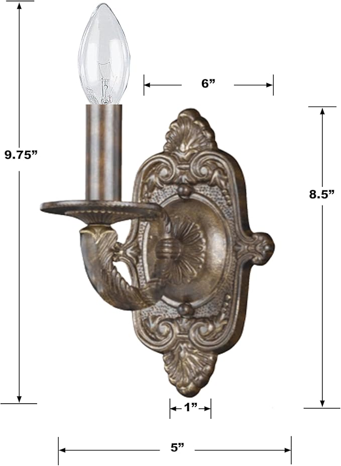 Crystorama Paris Market 1 Light Venetian Bronze Sconce