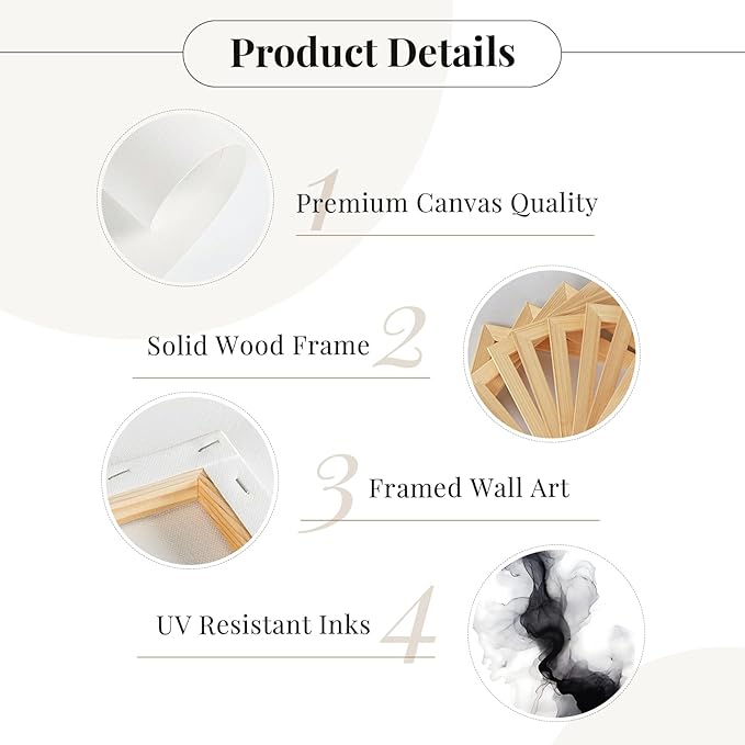Black White Abstract Wall Art Decor Set of 3 Modern Wall Art Minimalist Canvas Wall Decor Black White Abstract Prints Modern Pictures Minimalist Artwork for Room Bedroom 24x36 Inch Ready to Hang