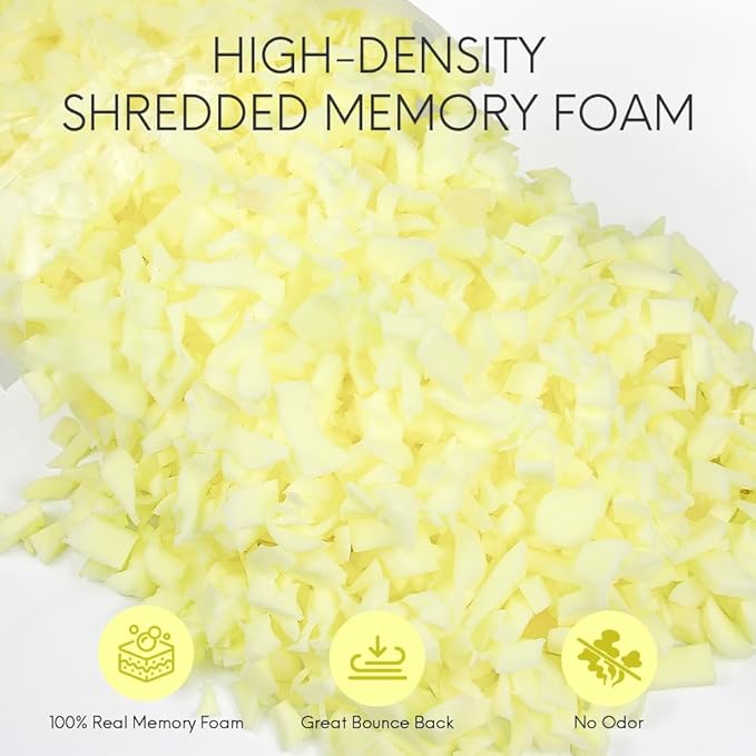 30LBS Bean Bag Filler - Shredded Memory Foam Beanbag Filling Pillow Stuffing Bean Bag Refill for Couch Cushion Stuffed Animals Dog Bed Chair Arts Crafts