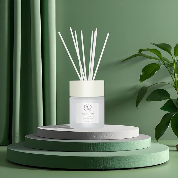 Reed Diffuser Set, Pretty Valley Home Diffuser 100Ml / 3.38Fl Oz Gift Box - Includes Reed Diffuser Sticks, Long Lasting Fragrance Oil and Glass Bottle for Office Living Room Decor (White Musk)