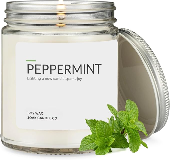 1OAK Peppermint Candle - Soy Wax Scented Candles - Scented Candles for Home (7oz.)