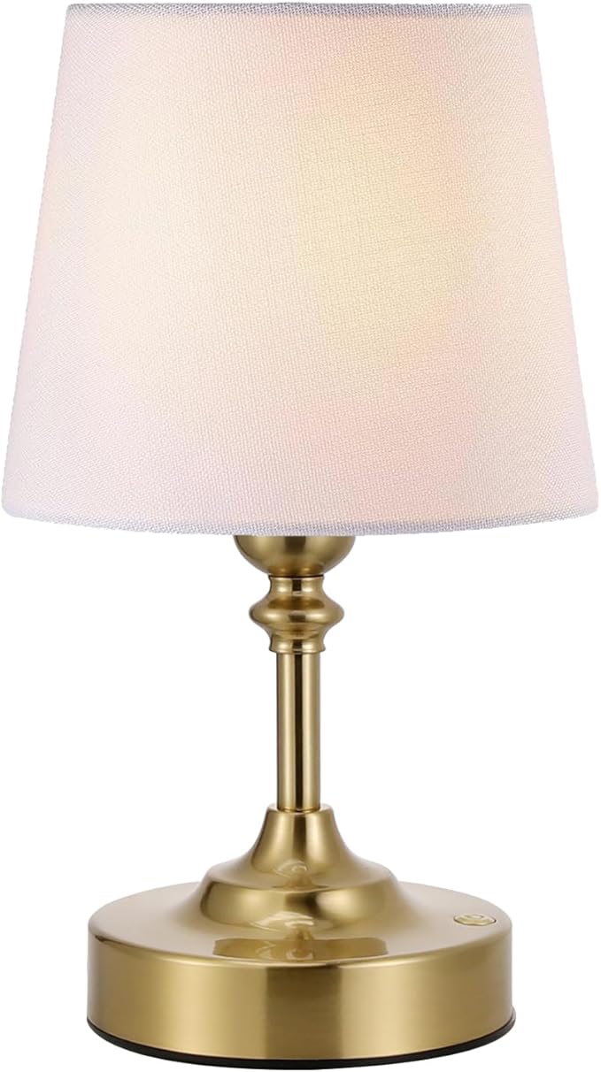 Kakanuo Mini Cordless Table Lamp Gold - 1 Pack 4000mAH Battery Operated Lamp for Decor, 3000K Stepless Dimming Touch Control Rechargeable Lamp for Bedroom, Dining Table, Counter, Living Room