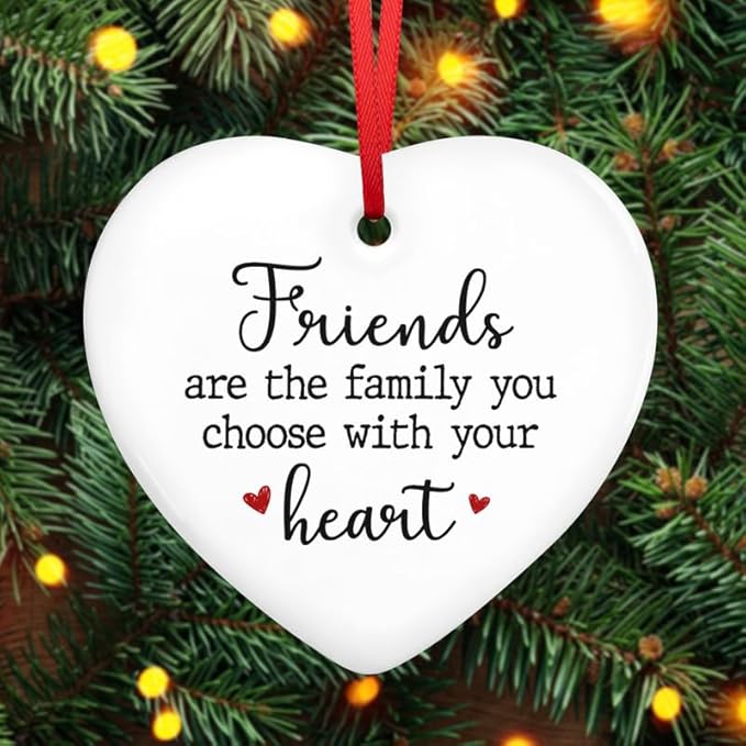 GEEMBI Christmas Friendship Gifts for Women Friends - Ceramic Christmas Ornaments 2025 for Tree Decorations - Friend Gifts for Women, Friend Gift for Xmas Decorations, Inspirational Gift for Friends