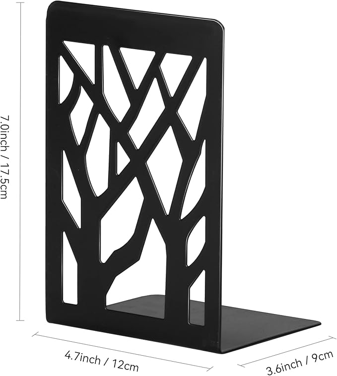 Book Ends, Bookends, Book Ends for Shelves, Bookends for Shelves, Bookend, Book Ends for Heavy Books, Book Shelf Holder Home Decorative, Metal Bookends Black 1 Pair, Bookend Supports, Book Stoppers