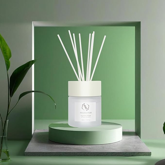 Reed Diffuser Set, Pretty Valley Home Diffuser 100Ml / 3.38Fl Oz Gift Box - Includes Reed Diffuser Sticks, Long Lasting Fragrance Oil and Glass Bottle for Office Living Room Decor (White Musk)