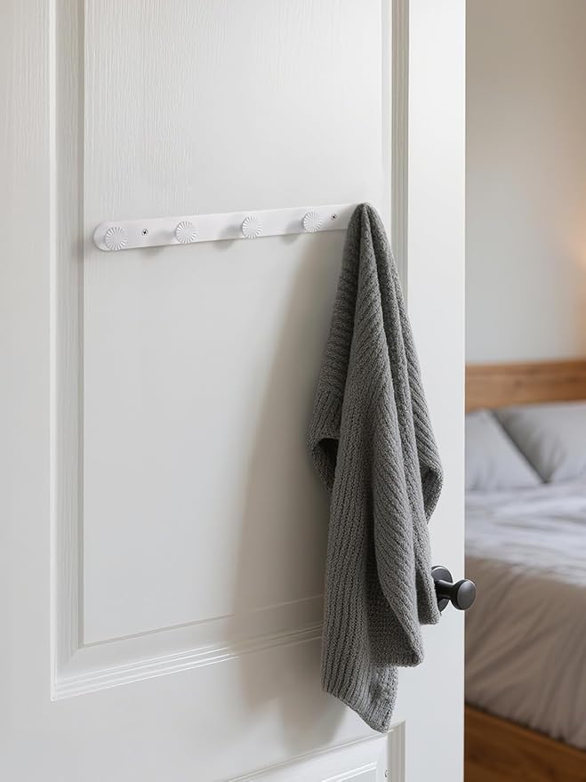 1 Pack Coat Rack Wall Mounted White Towel Hooks for Bathrooms Wall Hooks for Hanging Robe Coat Hooks Kitchen Decorative Heavy Duty Zinc Alloy