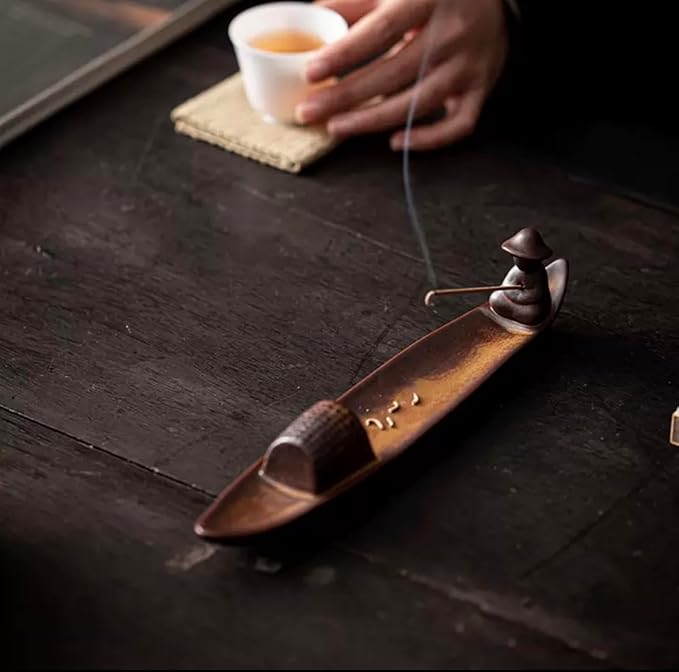 Ceramic Incense Stick Holder with 3 Holes - Reliable Ash Catcher for Multiple Sticks, Perfect for Meditation, Yoga, and Home Office Decor - Aesthetic and Functional Burner Base