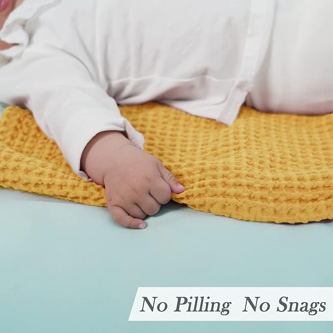 PHF 100% Cotton Waffle Weave Blanket Baby Size,Snag Proof Throw for, 30x40,Lightweight Breathable Moisture-Wicking,Oeko-TEX Certified,Machine Washable, Home Decor Gift-Ginger