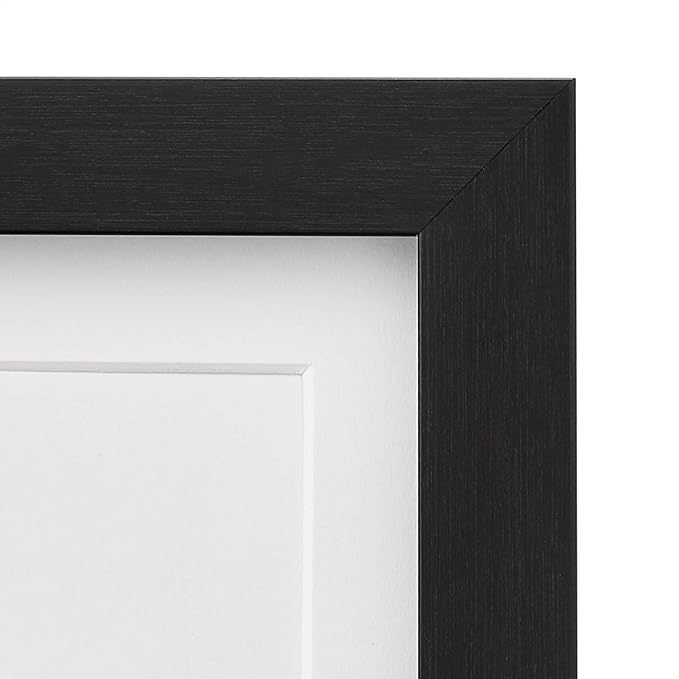Amazon Basics Rectangular Photo Picture Frame 8 x 10 in & 5 x 7 in with Mat, 2 Pack, Black