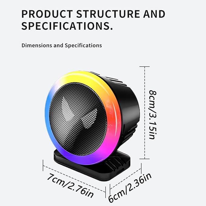 RGB Lights - Led Sound Activated Ambient Lighting, Full Color Music, Pulsing Lights for Dj, Stereo, Desktop, Car, Party, Home, Camping, Outdoor, Theater, 2.76x2.36x3.15 Inches