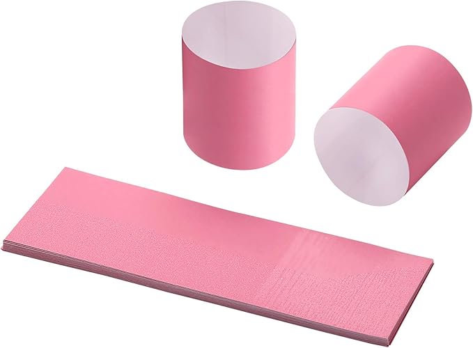 Gmark Paper Napkin Band Box of 2500, Paper Napkin Rings self Adhesive (Pink) GM1103