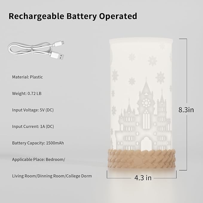 Bedside Table Lamp for Bedroom - 3 Color Temperatures Nightstand Ambience Lamps with USB C Charging, 360 Degree Rotating Shade Touch LED Lamp for Living Room, College Dorm