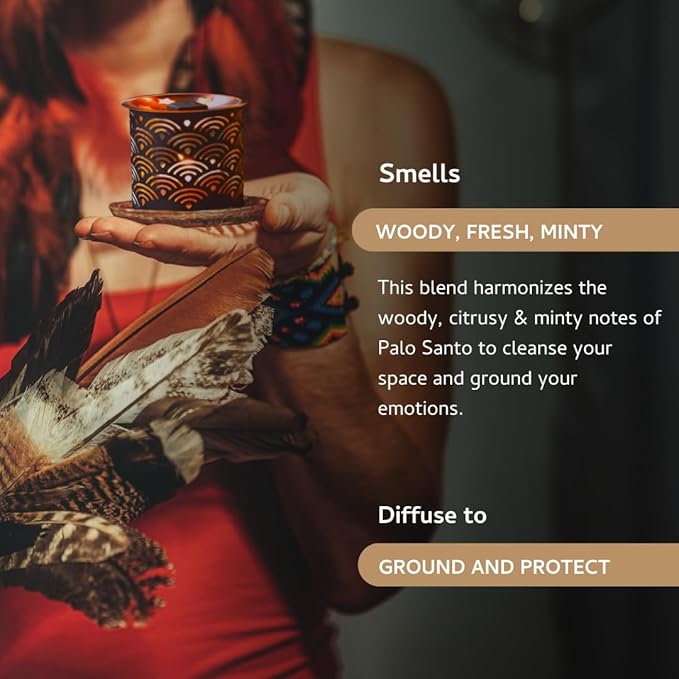 Aromafume Palo Santo Incense Bricks (2 Trays x 9 Pieces Each) with Snowflake Exotic Incense Diffuser | Ideal for deepened Spirituality, Meditation, Purification, Relaxation, Healing & Rituals