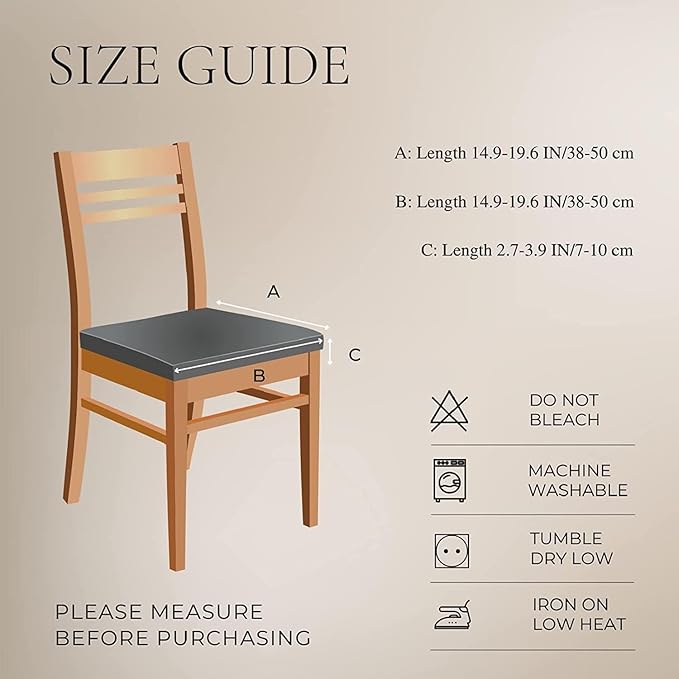 SearchI Stretch Dining Chair Seat Covers Set of 4, Soft Removable Washable Seat Covers for Dining Chairs, Dining Room Seat Cover Protector (Rear-Covered, Check Jacquard Green)