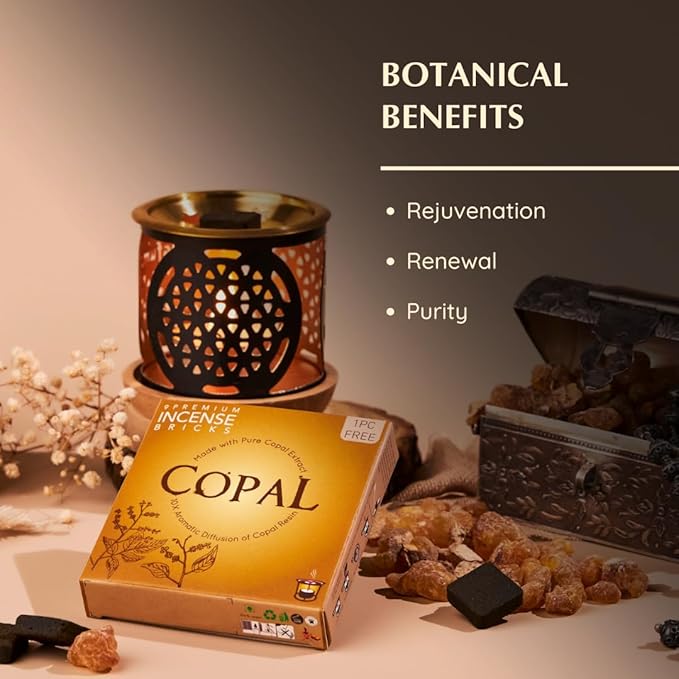 Copal Incense Bricks Refill Pack by Aromafume | 3 Trays x 9 Bricks | Protium Copal (Burseraceae) Native to Mexico | Ideal for Spiritual Cleansing & Enhanced Connection | Low-Smoke & Non-Toxic