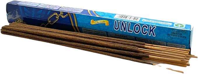 Govinda Incense - Unlock - 120 Incense Sticks, Masala Coated Incense