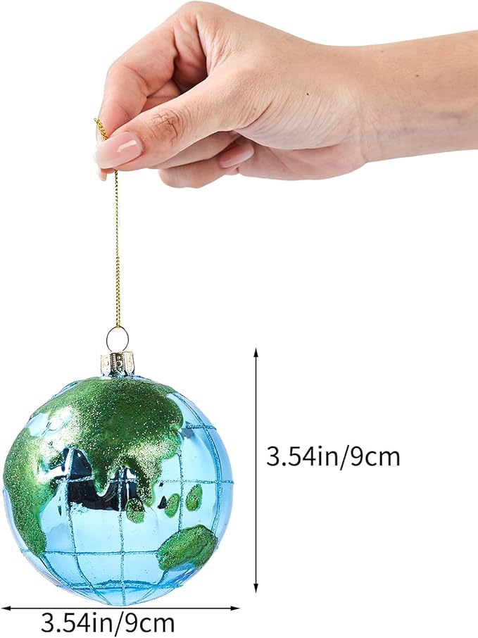 World Christmas Ornaments 2025, Glass Blown Glass Ornaments for Christmas Tree, 3D Rare Hanging Christmas Ornaments for Home Decor Xmas Outdoor Window Centerpiece Gifts