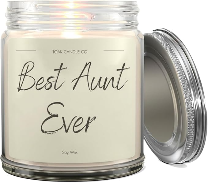 1OAK Aunt Candle - Best Aunt Gifts for Christmas from Niece, Nephew - Vanilla Scented Candles - Best Auntie Ever Gifts for Women