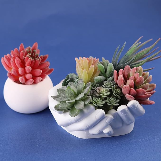 Hand Shaped Flower Pot Cement Silicone Mold, Concrete Clay Succulent Planter Mold Dish Resin Jewelry Storage Mould Epoxy Casting Mould