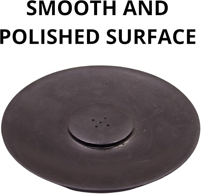 Handmade Marble Incense Holder - Round Incense Burner with Multiple Holes for Incense Sticks. Decorative Ash Catcher for Home and Office Decor. (4 inch Diameter, Black)