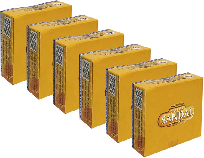 TRUMIRI Incense Cone Holder Bundle with Satya Super Sandal Incense Dhoop Cones - Pack of 6 (Approx 72 Cones)