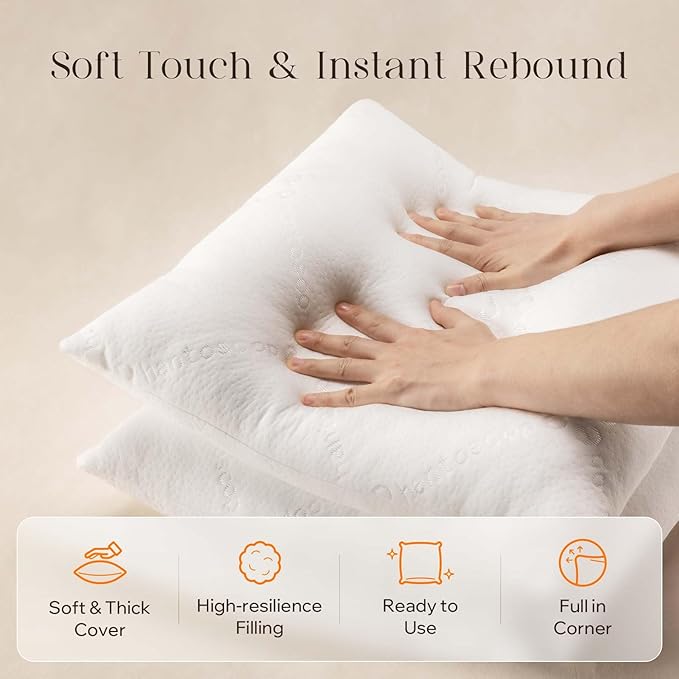 Phantoscope Premium 20x20 Throw Pillow Inserts, Ultra-Soft Pillow Inserts with Quilted Air Layer Decorative Throw Pillows for Couch, Bedroom, Square Cushion Sham Stuffer, Pack of 4