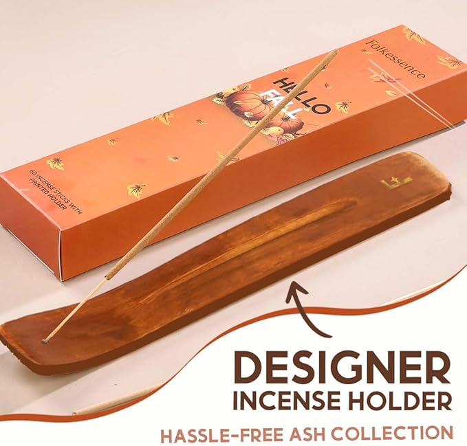 Folkulture Incense Stick Gift | Set of 3 Pumpkin Spice Organic Incense Sticks | Non-Toxic Xmas Decor for Indoor Decorations, Gift | Inscents-Sticks for Women