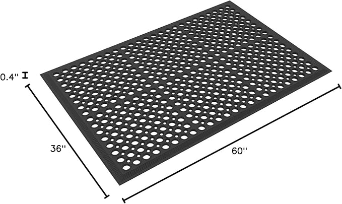 Envelor Anti Fatigue Mat Rubber Floor Mats Door Mat Non Slip Drainage Mat for Entryway, Kitchen, Restaurant, Garage, Heavy Duty Use Doormat, Commercial Floor Mat Industrial 36 x 60 Inches