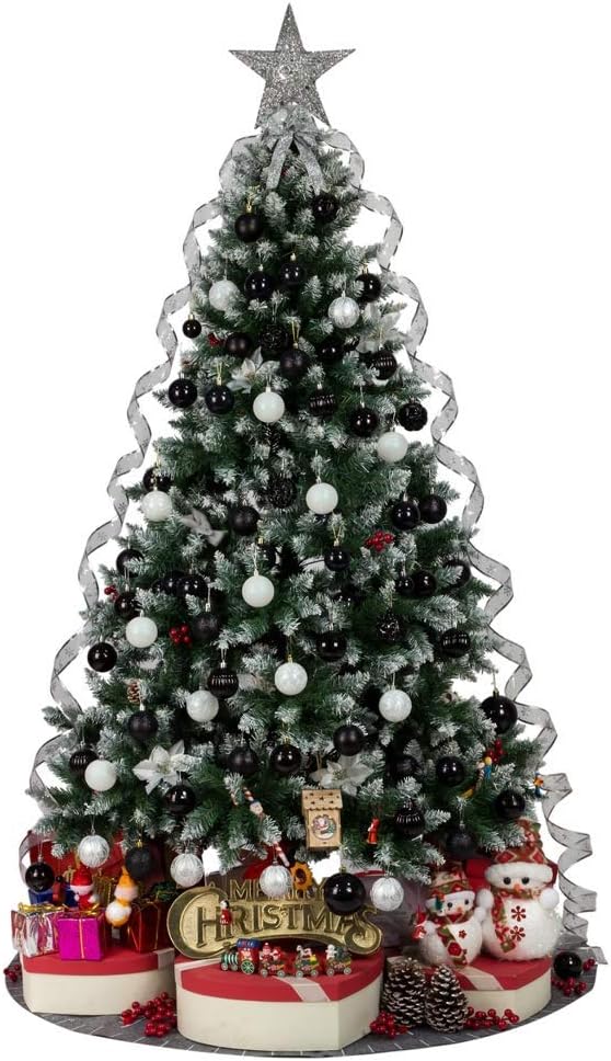 28ct Shatterproof Christmas Ball Ornaments in 4 Classic Finishes for Christmas Tree Decoration (Black, 2.36“ Regular Size)