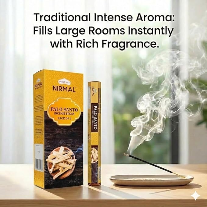 Hexa Palo Santo Incense Sticks - Pack of 6 Incense, 120 Sticks for Calming, Stress-Relief and Mindful Meditation | an Eco-Friendly, Non-Toxic and Unique Aromatic Incense Sticks by Shubhkart