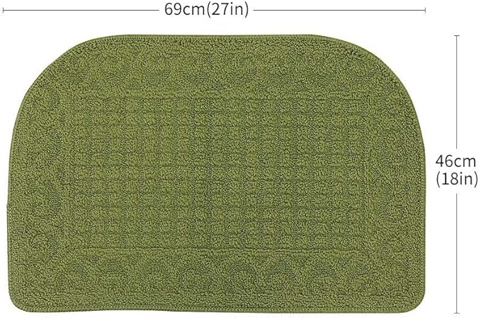 COSY HOMEER 27X18 Inch Anti Fatigue Kitchen Rug Mats are Made of 100% Polypropylene Half Round Rug Cushion Specialized in Anti Slippery and Machine Washable (Green 1pcs) …