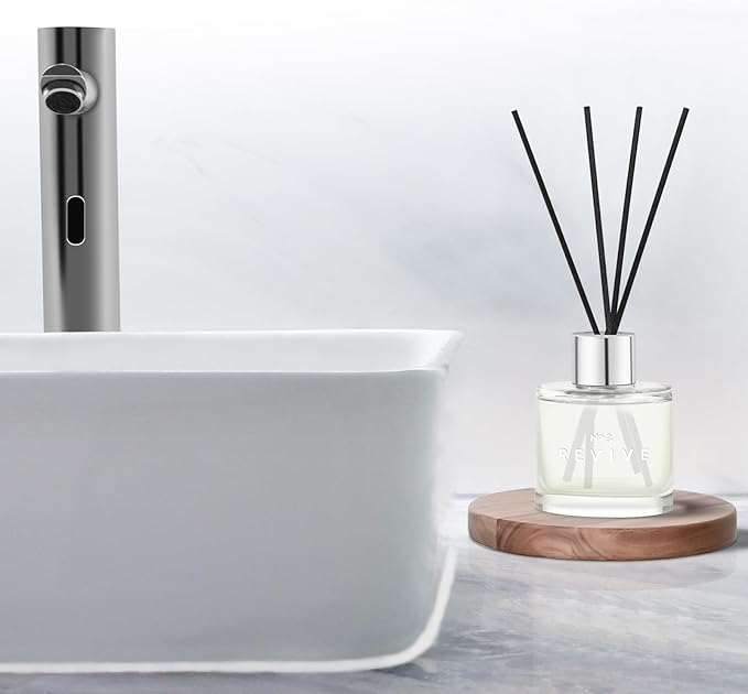 3 Pack Fragrance Diffuser, 50ML Clean Linen Cotton Citrus Aromatherapy Set with 12 Black Fiber Sticks,Air Freshener for Bedroom Bathroom Office