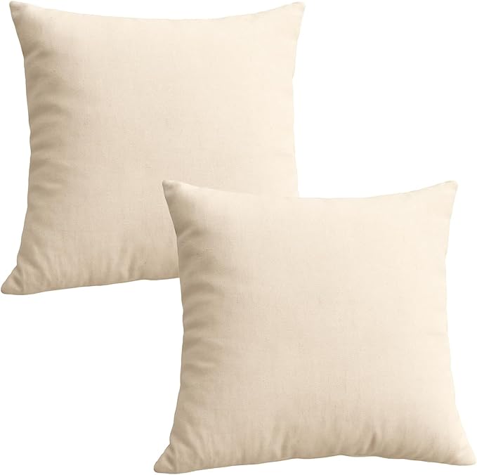 Trendy Home 16x16 100% Natural Cotton Throw Pillow Insert(Set of 2), Bed and Couch Pillows Stuffer Hypoallergenic, Decorative Home Outdoor Sofa Pillow Filler (Cotton, 2 Pack)