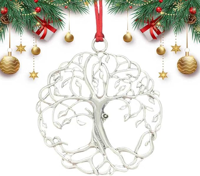 Christmas Ornaments 2025 Solid Pewter Christmas Tree Ornaments Handcrafted Pewter Xmas Pendants Decoration DIY Festive Home Hanging Ornaments for Christmas Trees Winter Decor