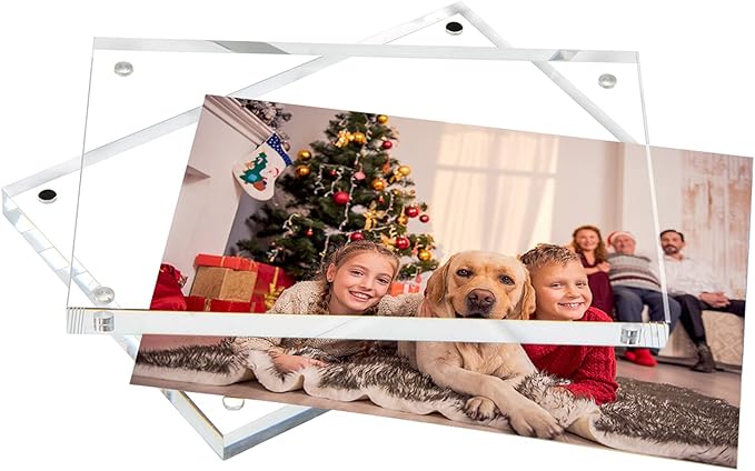 NIUBEE 5x7 Acrylic Picture Frame 5 Pack, 20% Thicker Block Clear Double Sided Photo Postcard Display