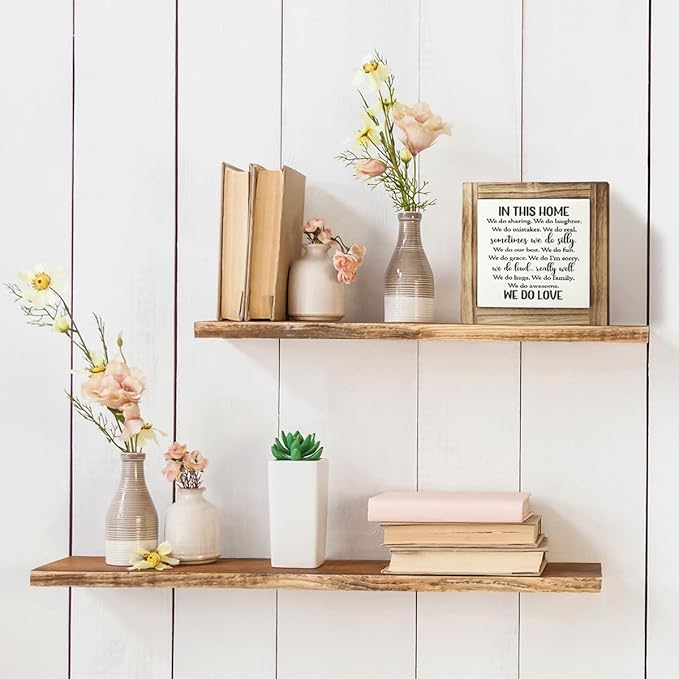 Love Decor Signs, Family Rules Sign, Decorative Wooden Box Signs, Farmhouse Desktop Decors, Home Decor for Living Room, Family Room Decors, In This Home Sign, 5.9×5.9 inches