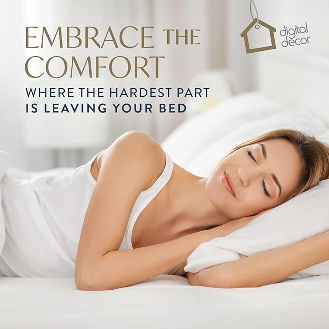 Digital Decor 100% Cotton Luxury Hotel Pillows King Size Set of 2, Cooling Down Alternative Bed Pillows for Sleeping, Hypoallergenic Soft Supportive Pillows for Side & Back, Made in USA, 36" x 20"